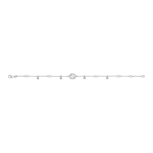 Interlocking G Bracelet in 18kt white gold and diamonds YBA729403003